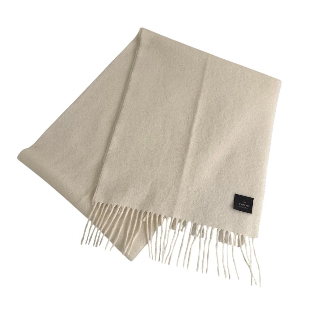 V.FRAAS IVORY 100% cashmere scarf